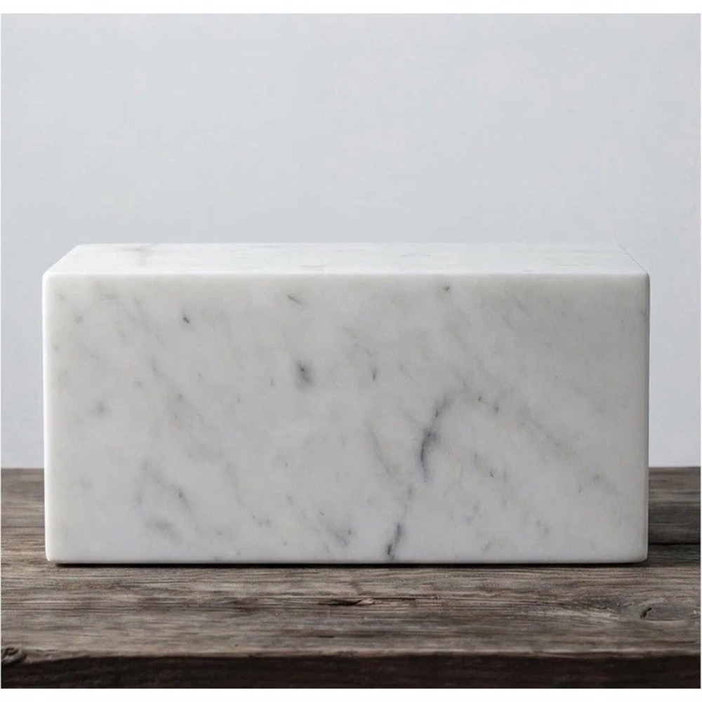 AspenStudio Carrara Marble Real Urn Genuine Marble Urn for Human Adult #R031